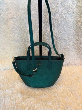 Kate Spade New York Glimmer Green Glitter Satchel Two Way Small